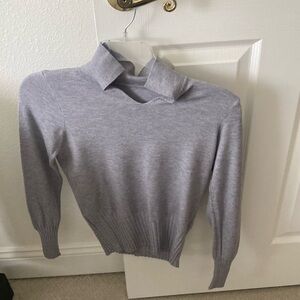 Heather Gray Cowl Neck Knit Top